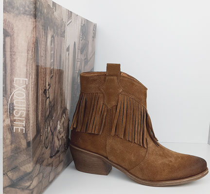 Exquisite 1452 kowbojki botki damskie rude r. 38