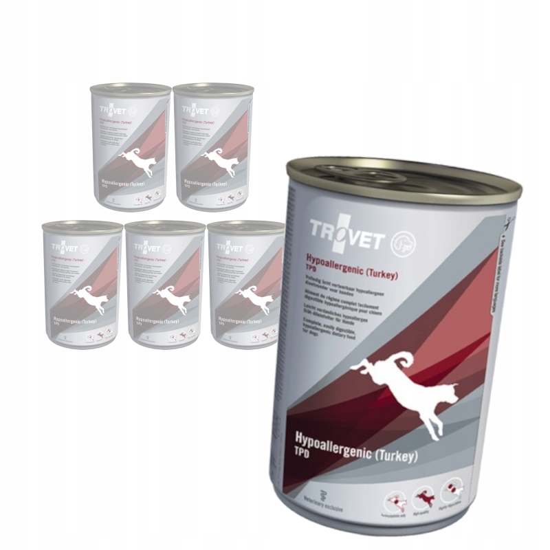 Levně Trovet Hypoallergenic Tpd 6x400g Dietní Vlhké Krmivo pro psy Krůta