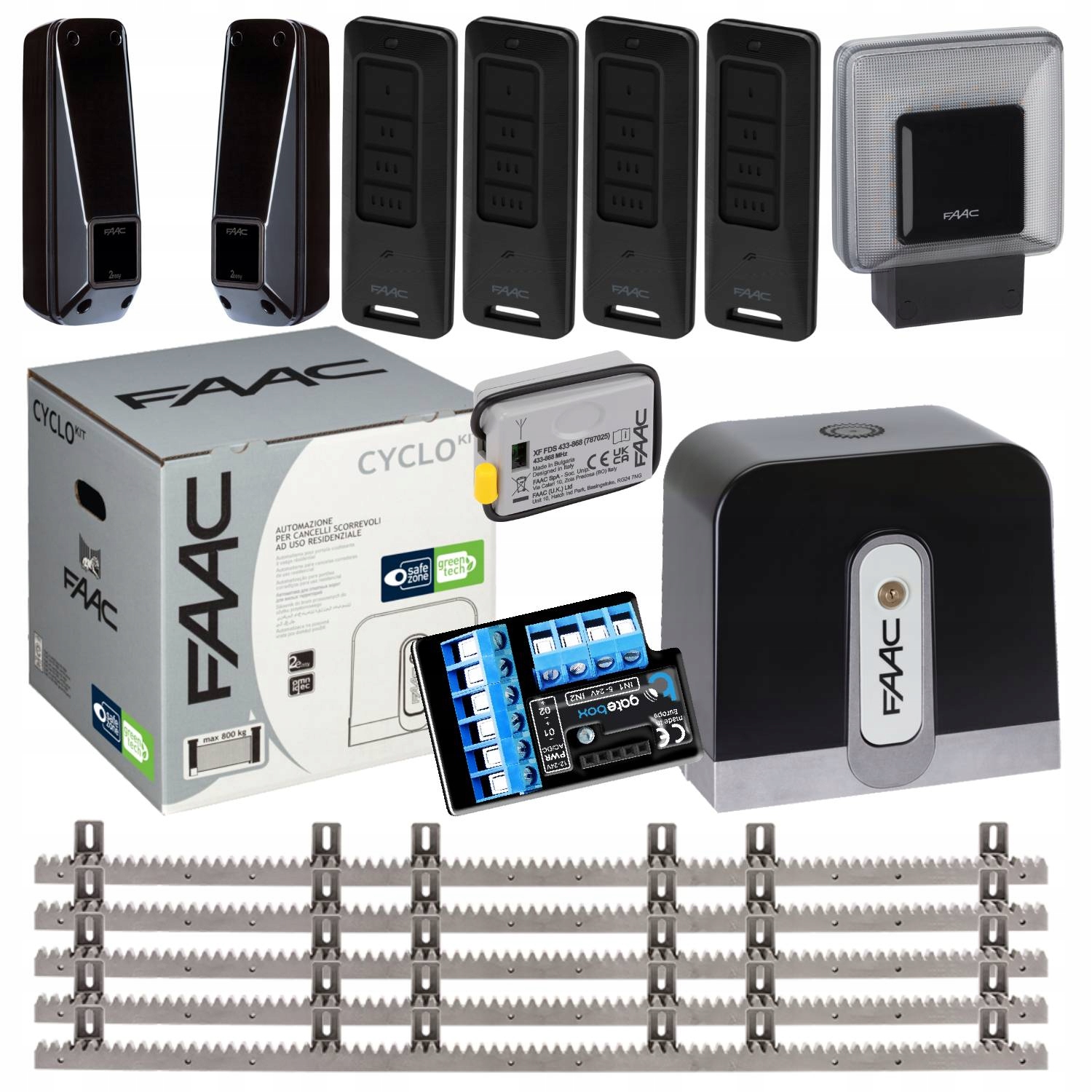 Faac Cyclo C721+ Modul WiFi Lampa+ Lišta Pilot 4ks pohon posuvnej brány