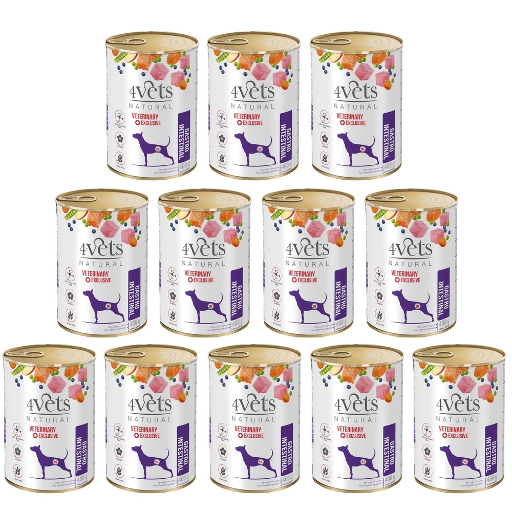 Levně 4VETS Natural Gastro Intestina Konzerva Pes 12X400G
