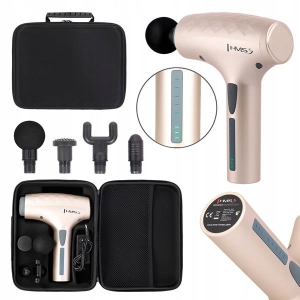 Masażer PISTOLET ZŁOTY SOLIDNY HMS do MASAŻU Rodzaje wibracji pionowe