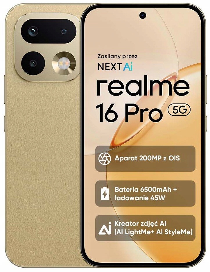 Smartfon Realme 16 Pro 8 Gb 256 Gb 5G Master Złoty
