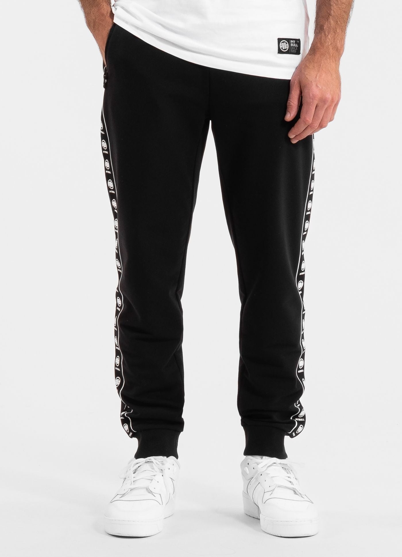 Męskie Spodnie dresowe Pitbull Sportowe dresy z lampasami Tape Nugget
