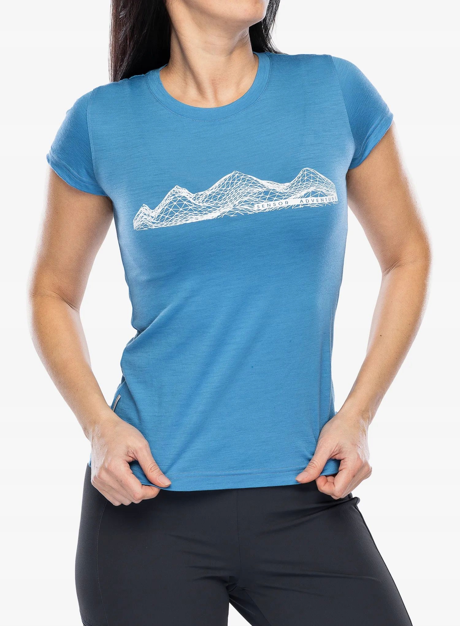 Dámské tričko Sensor Merino Active Pt Tee S/s modré horské boty, velikost M