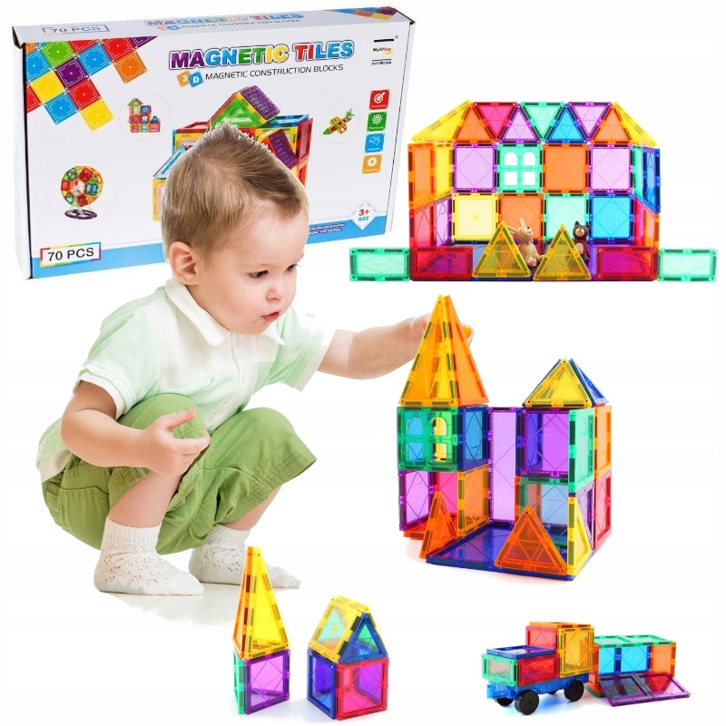 

Zestaw Klocki Magnetyczne Układanka 3D 70 El