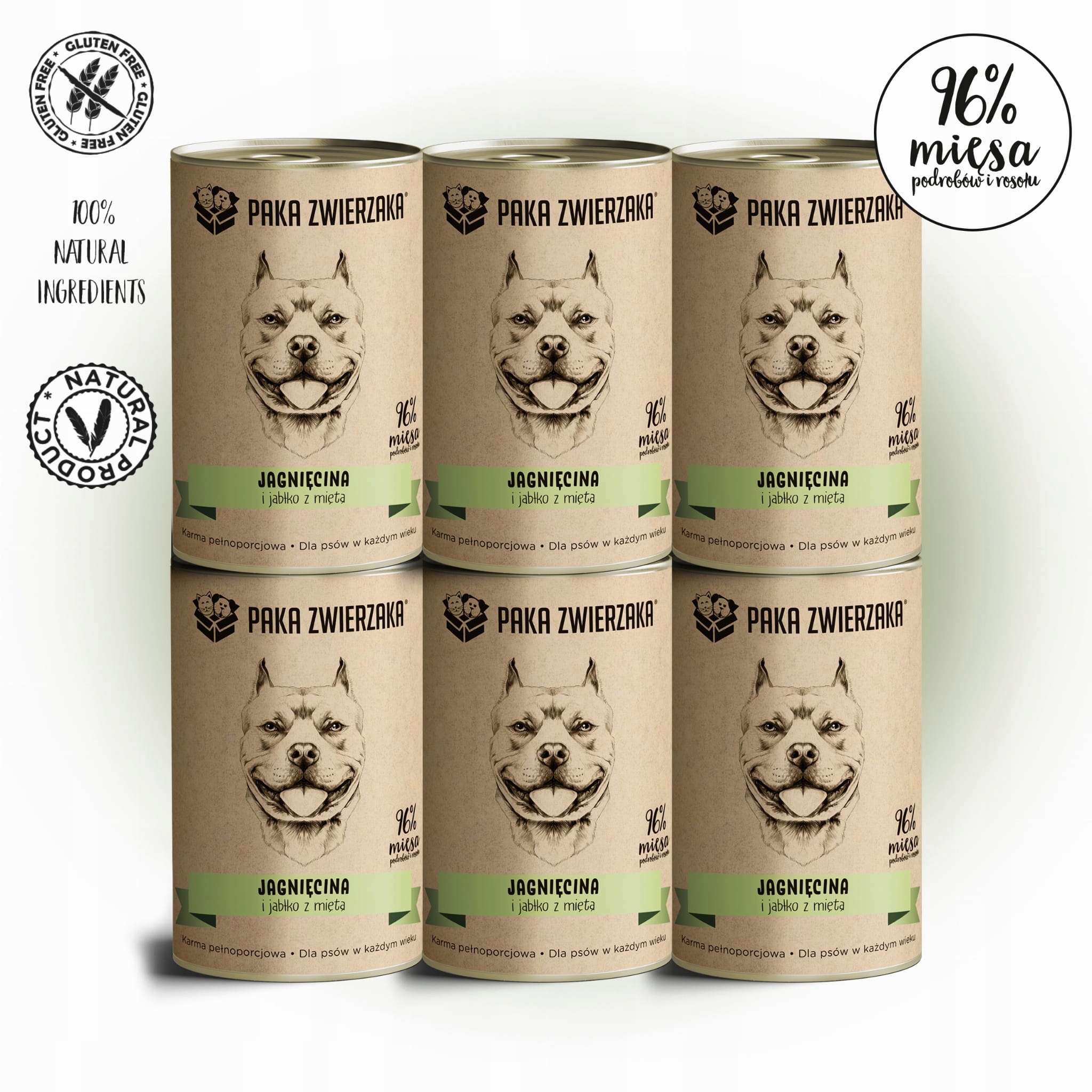 Levně Paka Zwierzaka Jehněčí krmivo mokré pro psa Balení 6 Kusů York Shih Tzu Maltézský