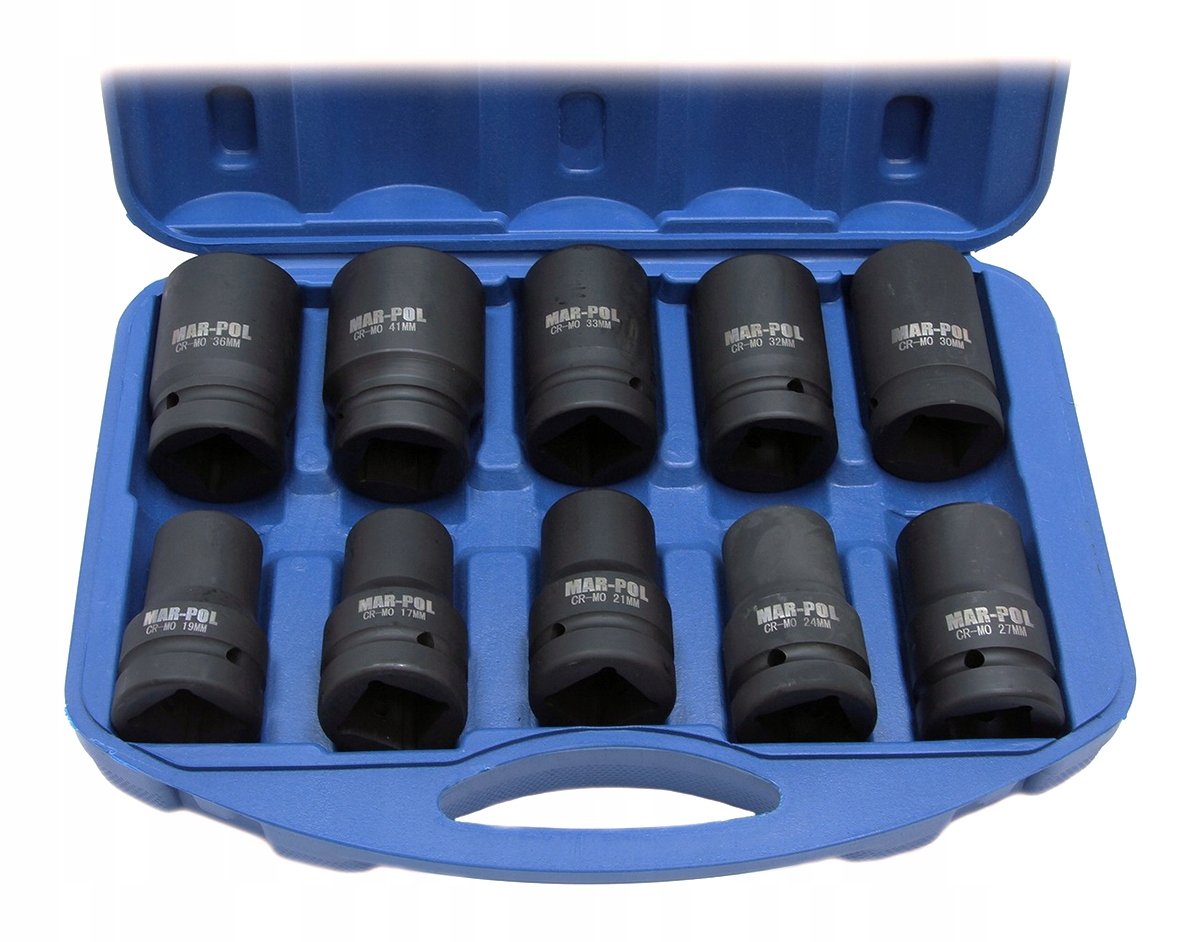 ZESTAW NASADEK UDAROWYCH 1'' 17-41MM 10 ELEM. Typ 6-kątna