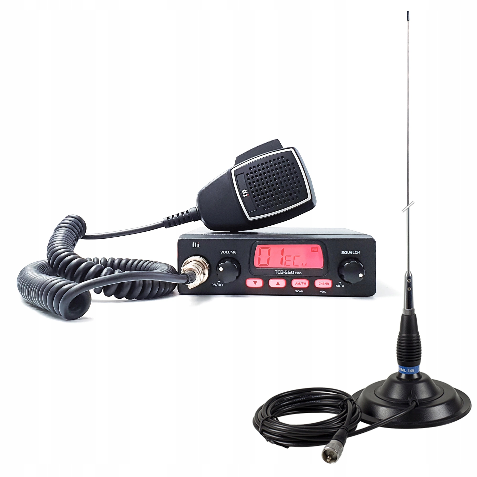 Súprava rádiostanice Cb TTi TCB-550 Evo anténa Pni ML145 s magnetom