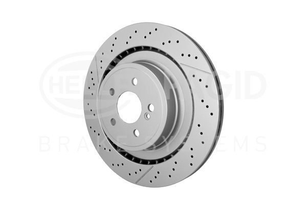 TARCZE HAMULCOWE 2SZT. MALOWANE HIGHCARBON TYŁ PERF NACINANA MB HELLA Producent części Hella