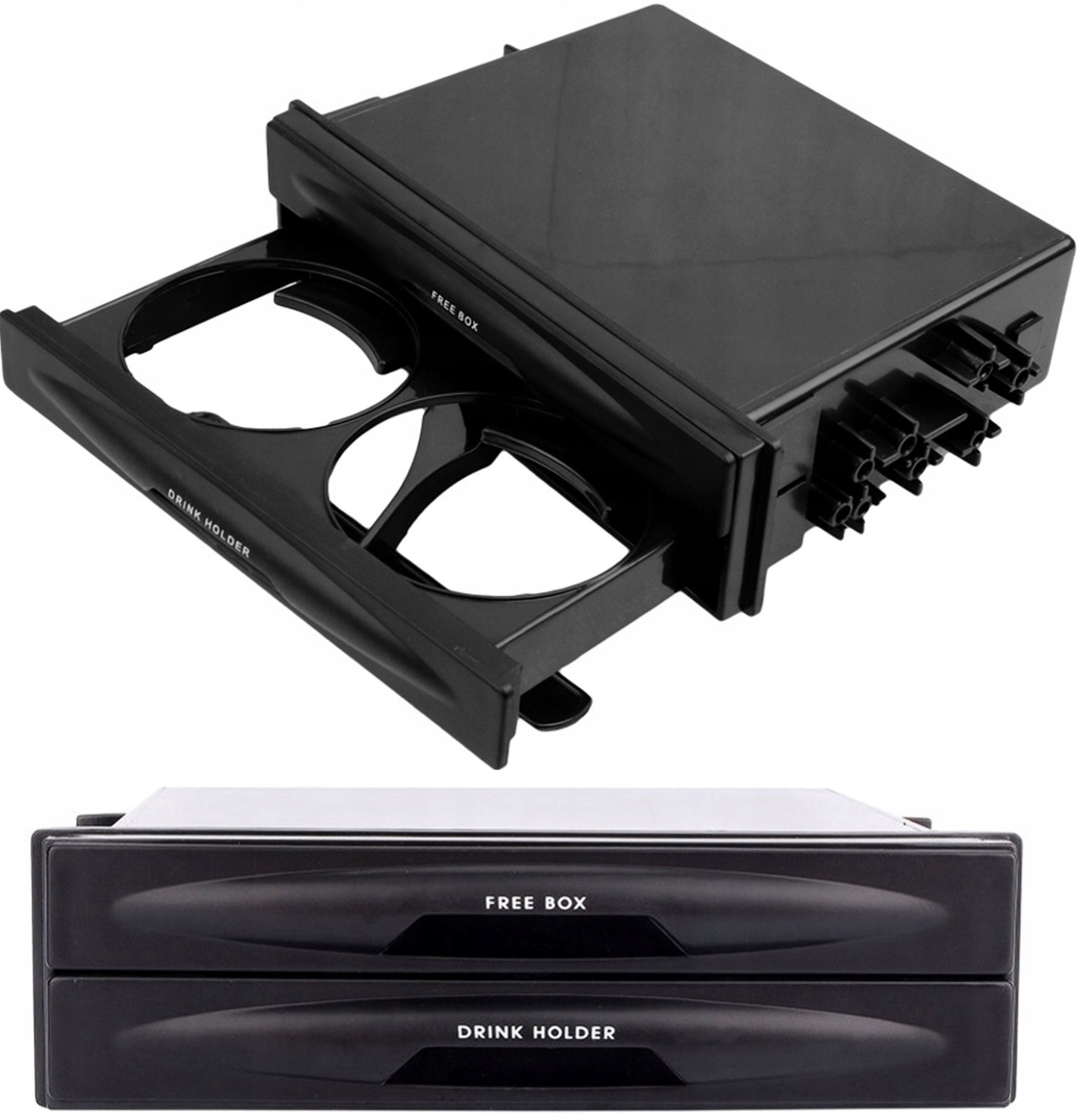 Kieszeń 1 Din Samochodowy Uchwyt Na Kubek Napój Schowek Pod Radio Do Auta