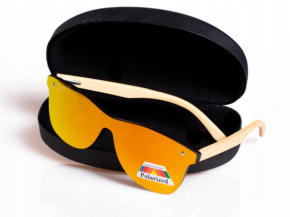 OKULARY DREWNIANE POLARYZACYJNE LUSTRZANKI ETUI Model DREWNIANE BAMBUSOWE