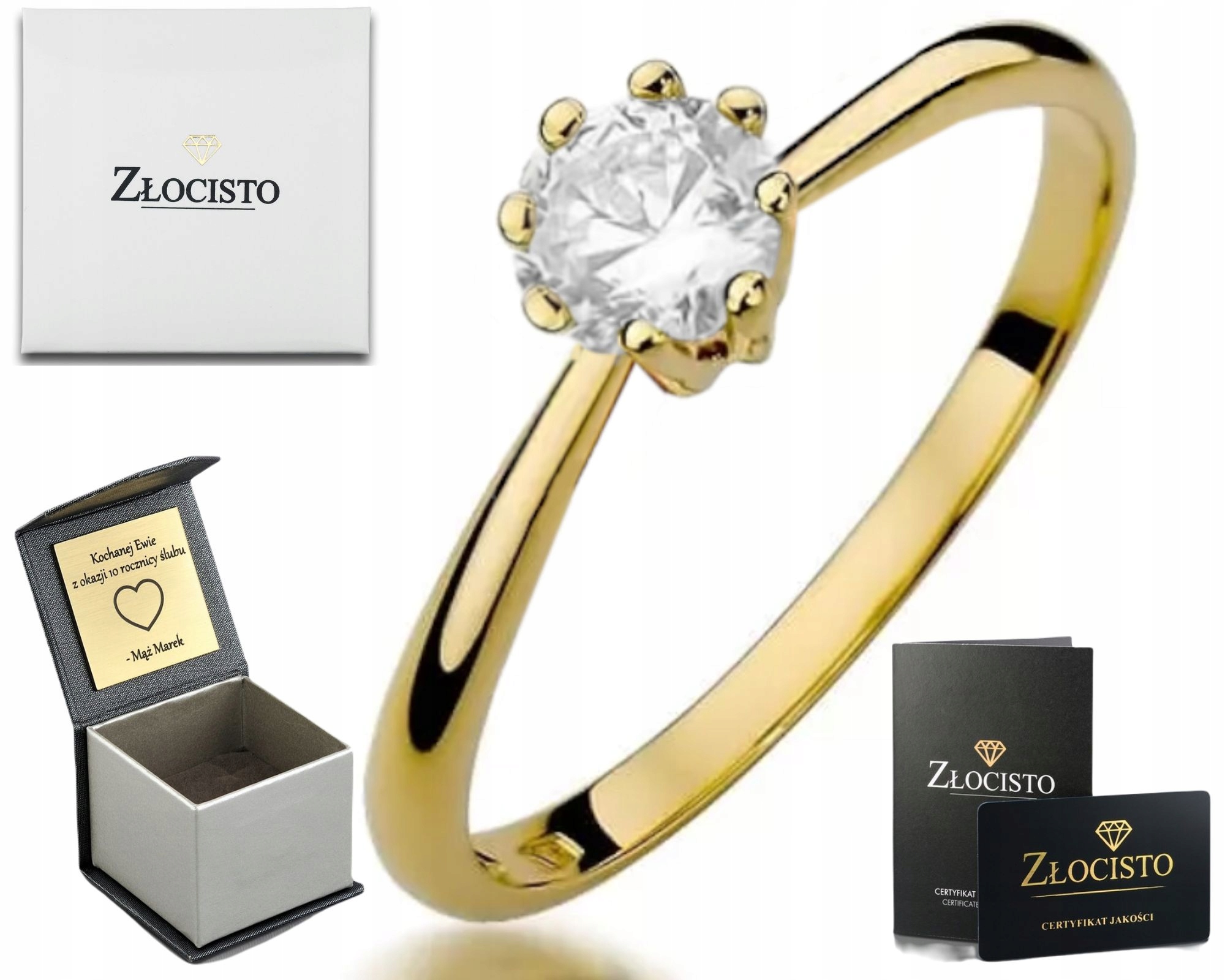 Klasický Zlatý 585 Prstýnek Typický Pro Zásnuby Gravírování Dárek