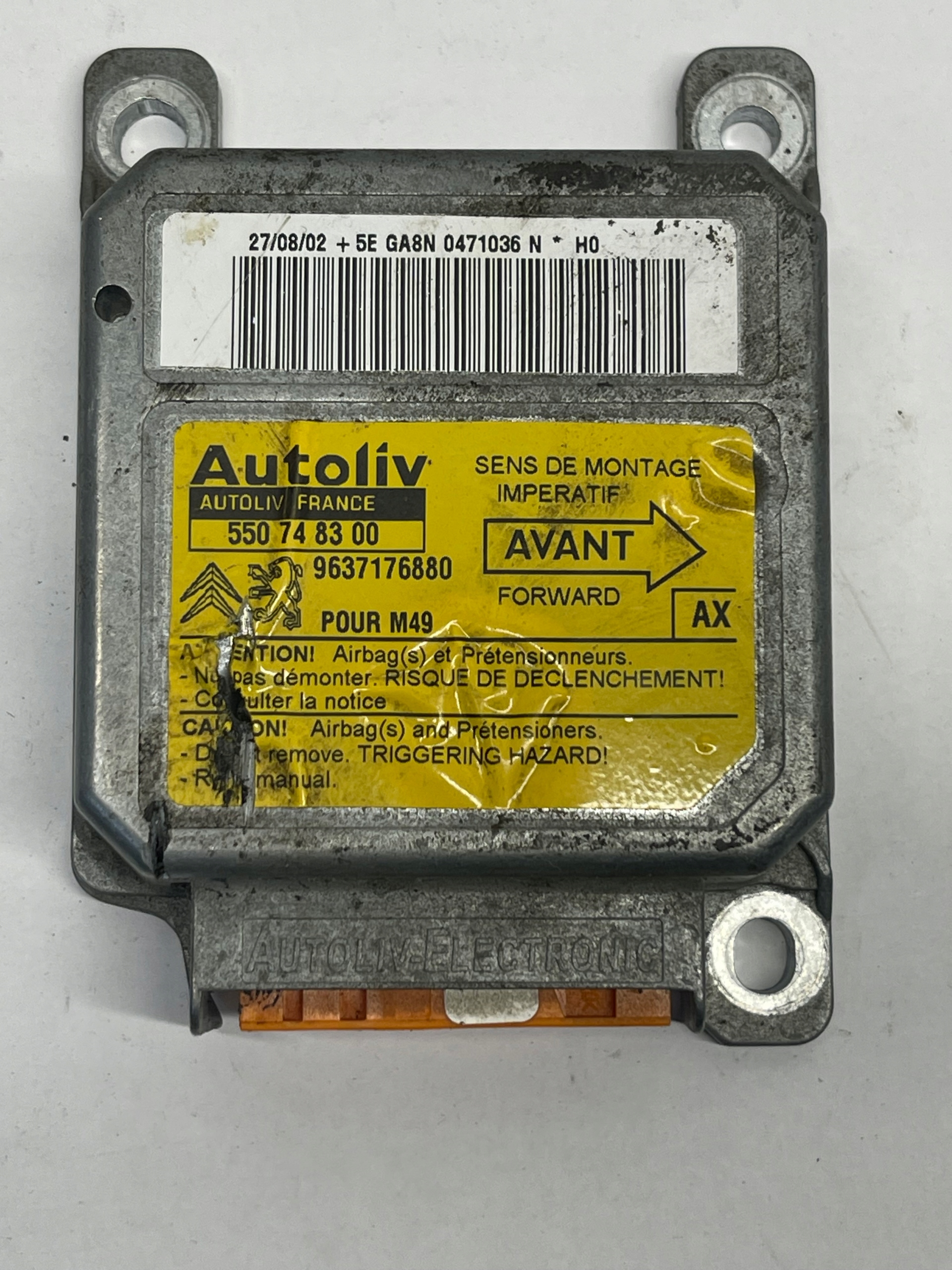 modulo SENSOR airbag CITROEN BERLINGO e 9637176880