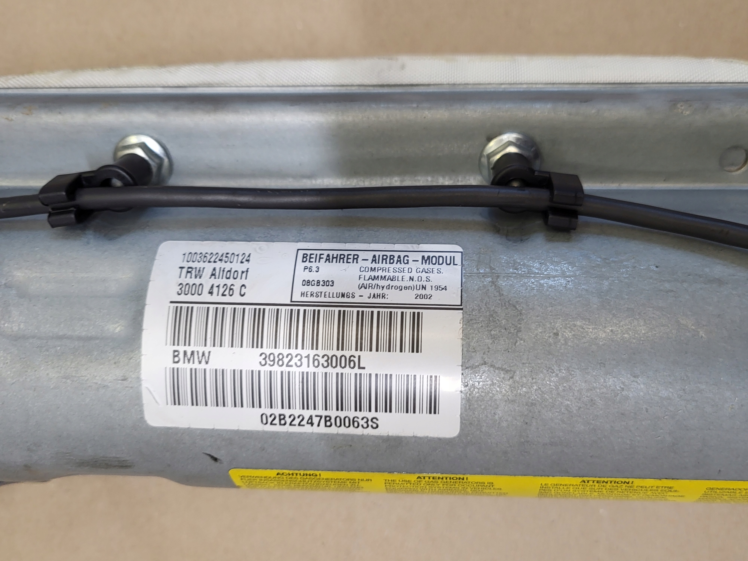 Airbag Passegers Console du tableau de bord BMW 5 E39 7 E39 OE EU