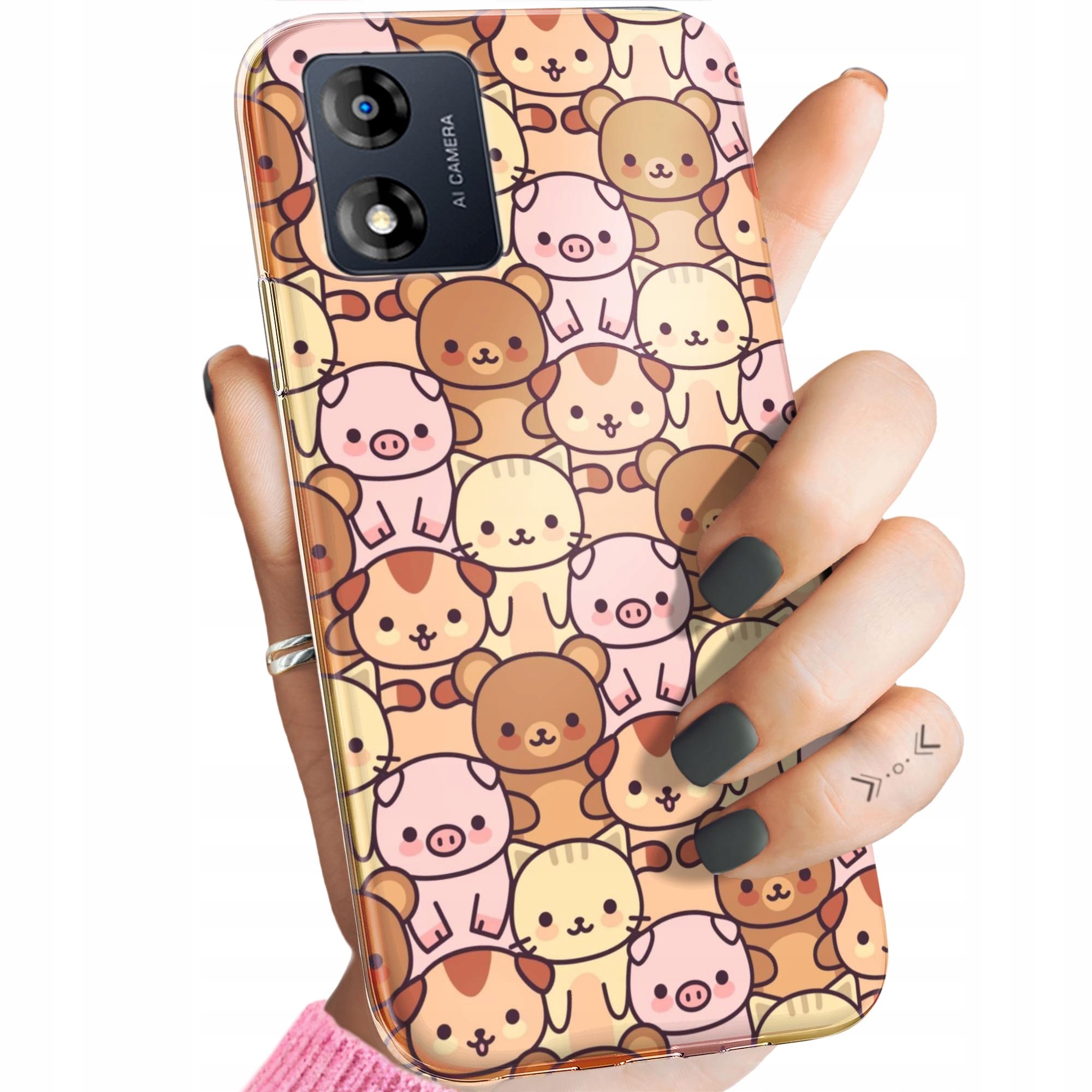 Etui Do Motorola Moto E13 Zwierzęta Pieski Kotki Lamy Domowe Dziekie