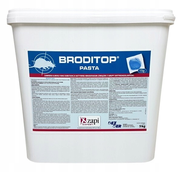 Broditop pasta 5 kg niebieskie saszetki skuteczna trutka na myszy Szczury