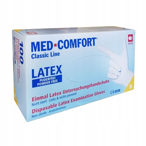 Rękawice Rękawiczki Latex Bezpudrowe Rozmiar S