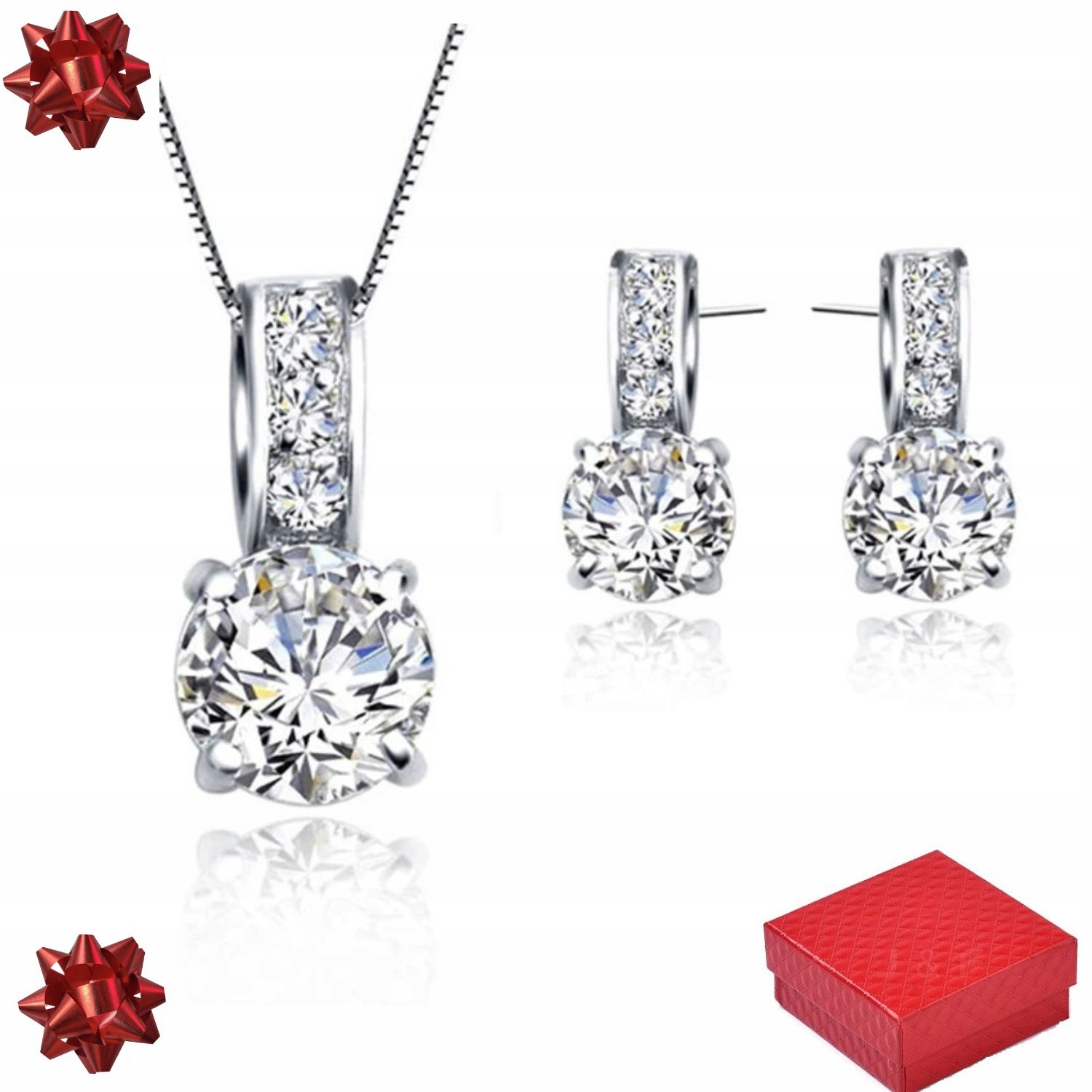 Sada dámských stříbrných šperků 925 Sada Zirkon dárek Krabička