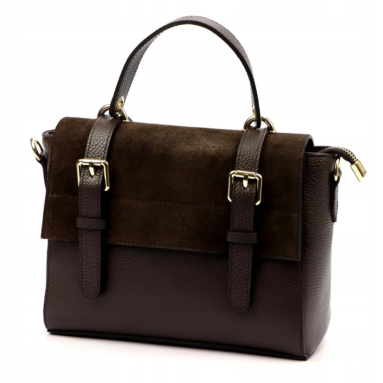 Dámská kabelka kufřík kožená, tmavě hnědá Luka