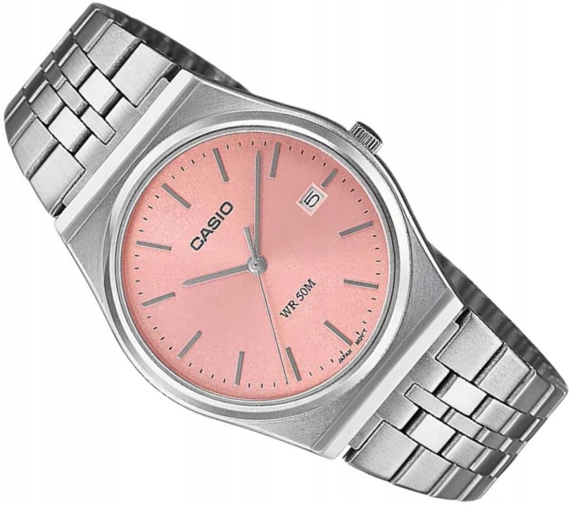 Vintage Pánské Hodinky Casio MTP-B145D-4AVEF Módní Styl Pink Dial Data Box