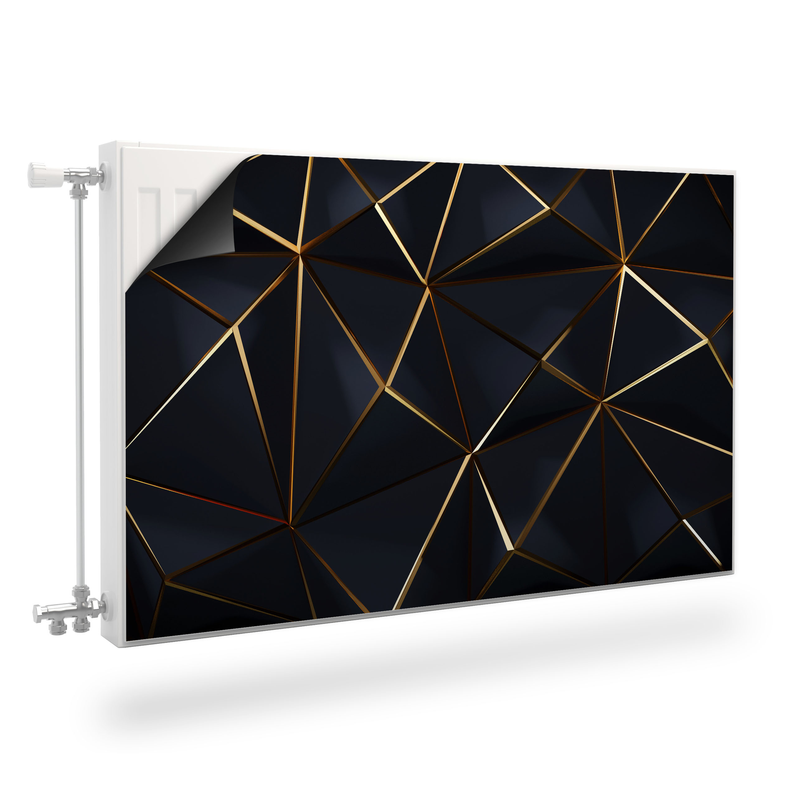 Magnetická Krytka Na Radiátor Trojúhelníky 3D Efekt Abstrakce Glamour 120x60