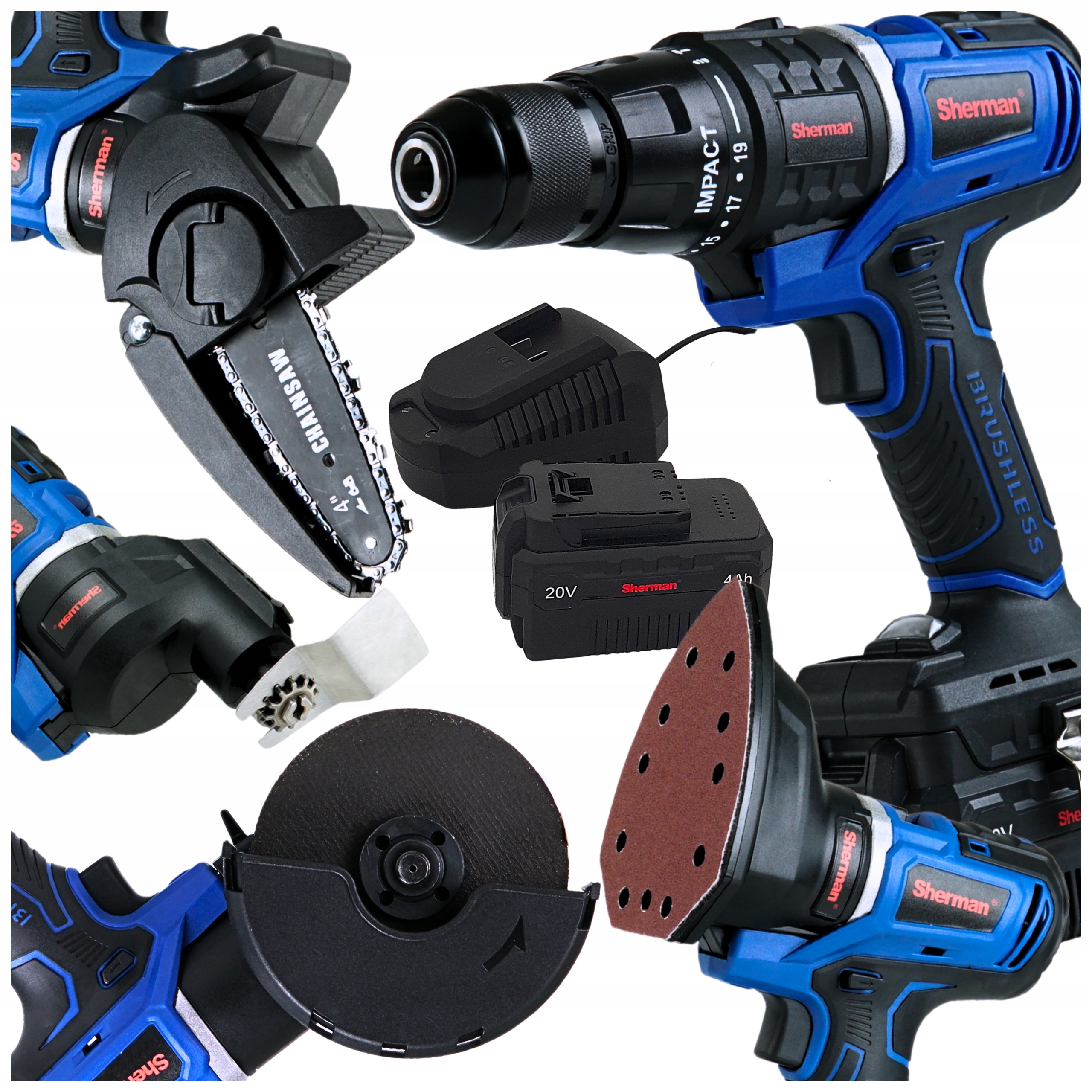 Wkrętarka Akumulatorowa Walizka 2xAKU Udarowa Szlifierka Pilarka 5W1