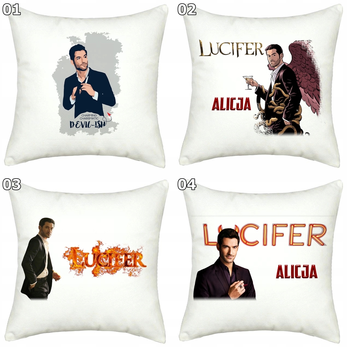 PODUSZKA LUCYFER LUCIFER SERIAL+ IMIĘ Szerokość produktu 40 cm