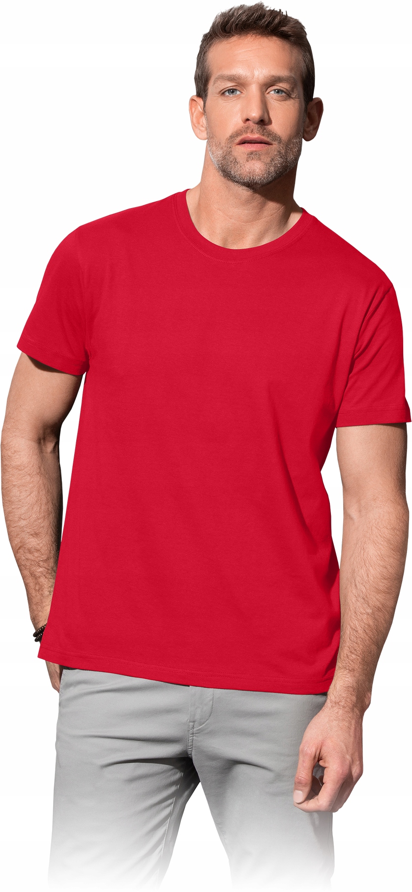 

T-shirt męski bawełniany bez szwów bocznych