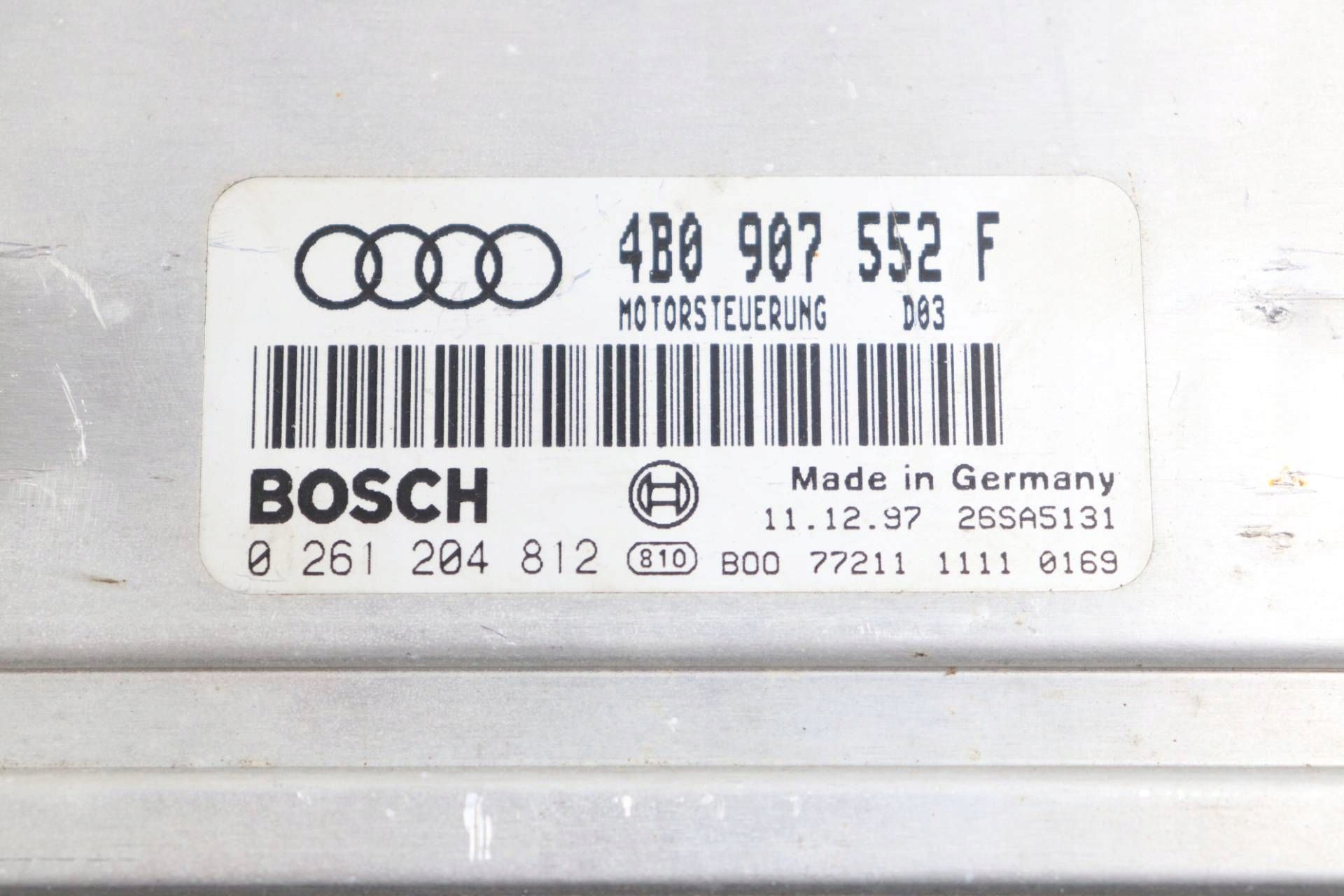 AUDI A6 C5 modulo Centralina Motore 2.4 V6 4B0907552F 0261204812