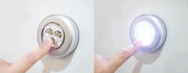 LAMPKA DOTYKOWA 3x LED SAMOPRZYLEPNA NA BATERIE Stan opakowania oryginalne