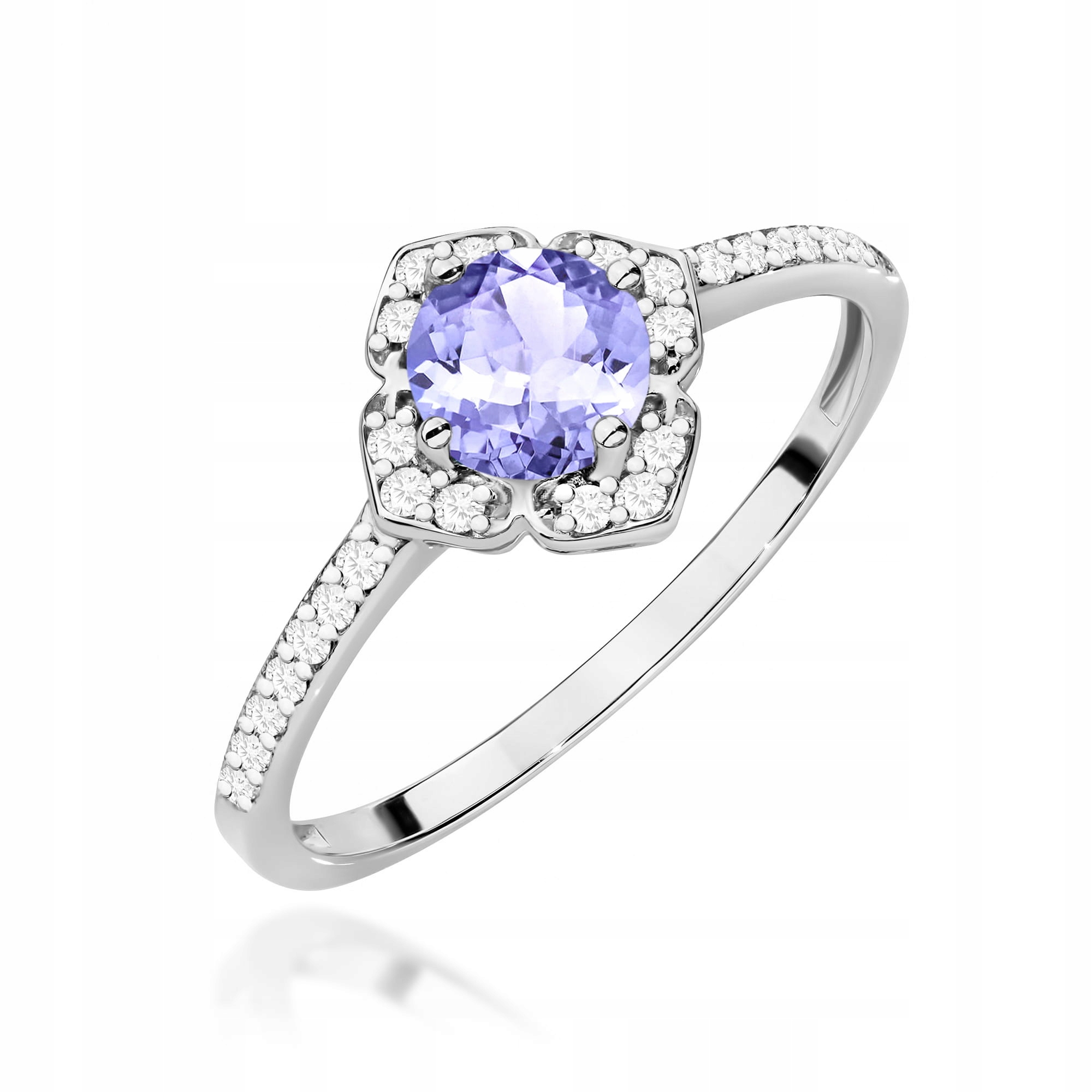 Prstýnek 585 s tanzanitem 0,50 ct, zásnubní, elegantní