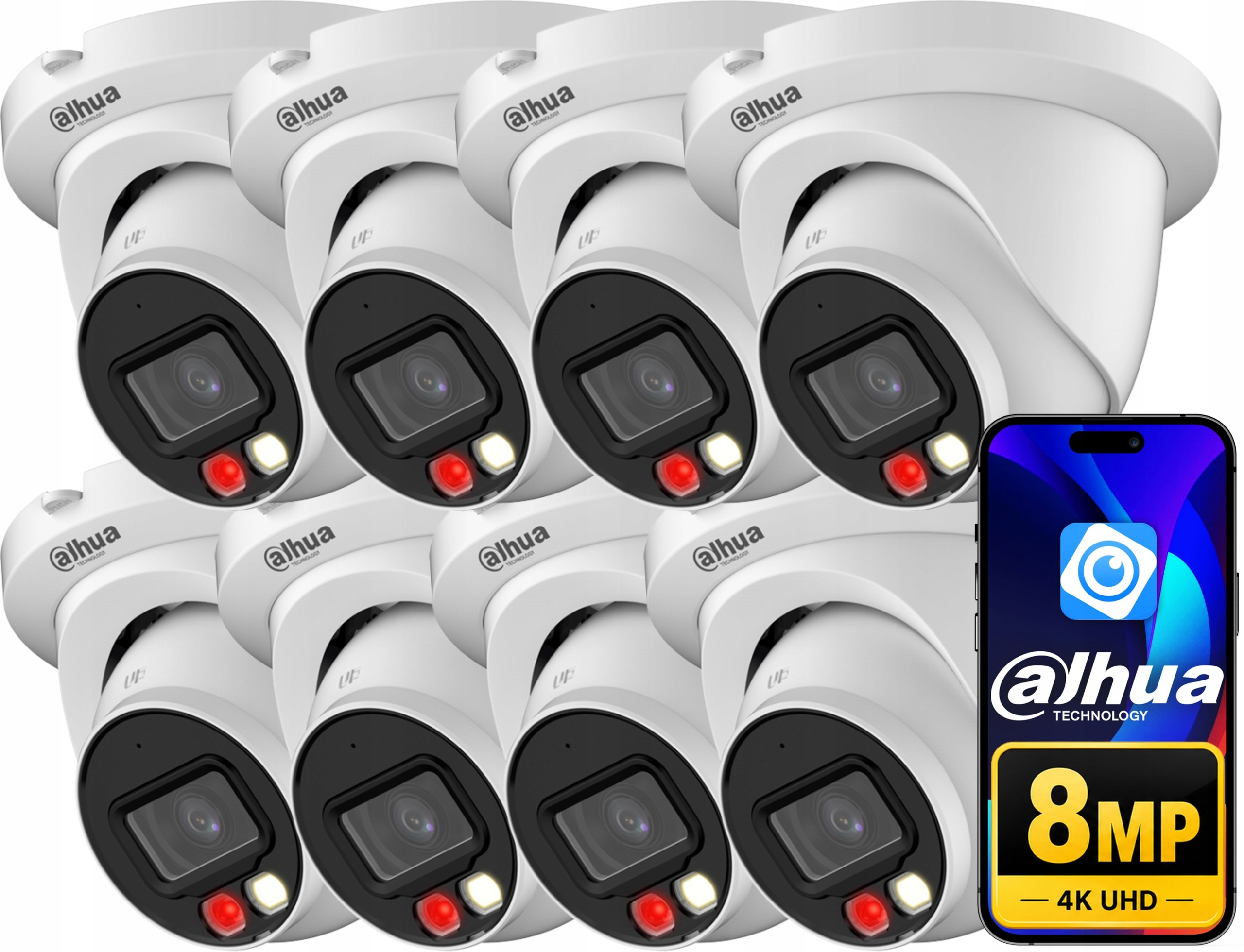 Kopuľkové kamery x8 Ip 8MPx Dahua IPC-HDW2849TM-S-IL-0280B Smart Dual Light