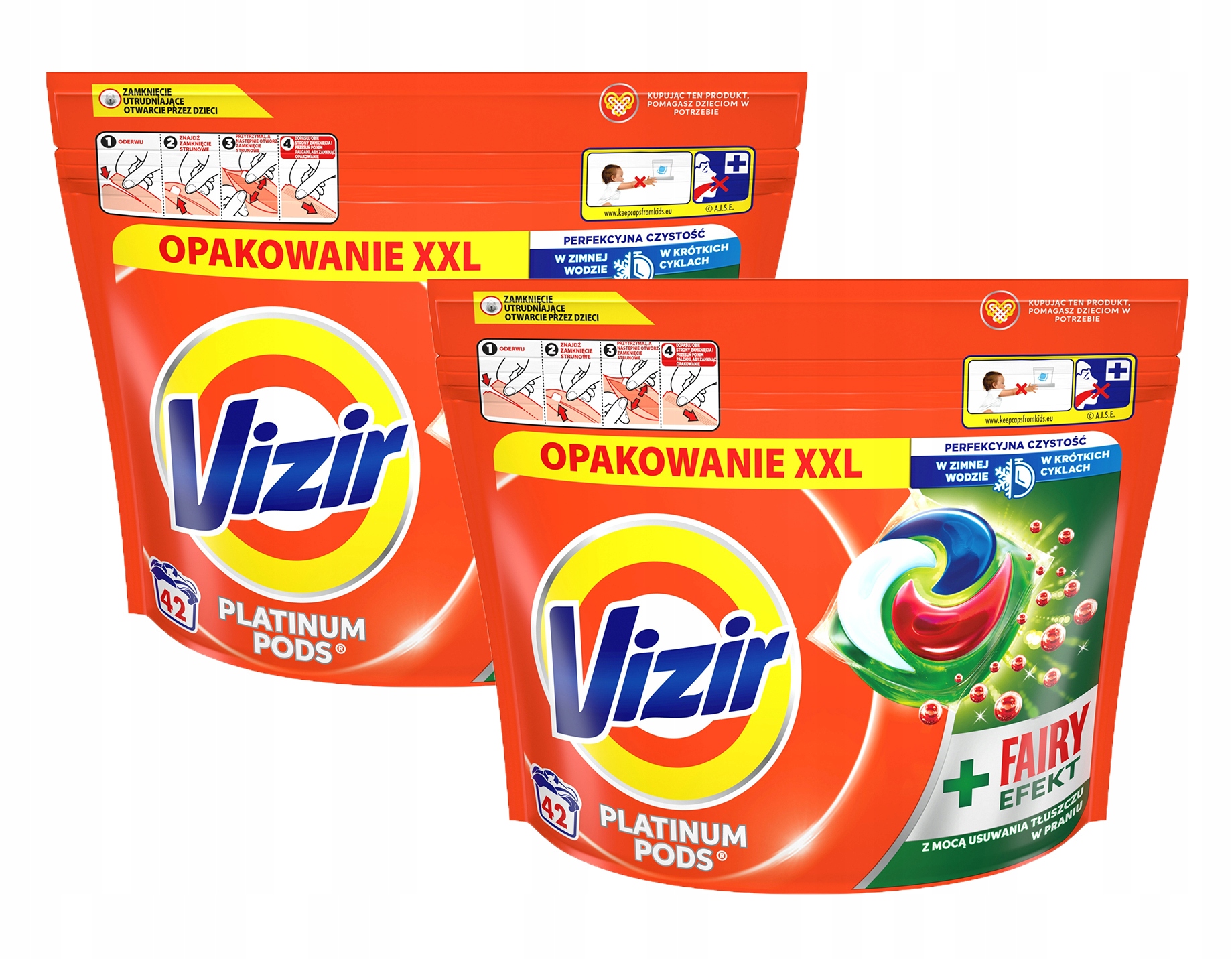 Vizir Platinum Pods Fairy Efekt Kapsułki do prania 2x42szt.