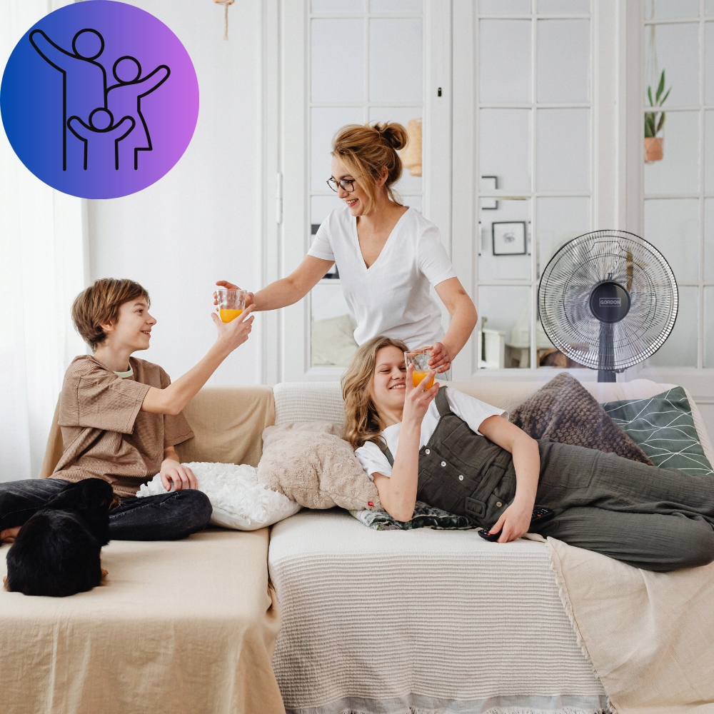 WENTYLATOR STOJĄCY 70 W WIATRAK PODŁOGOWY TIMER DO DOMU BIURA + pilot Wysokość całkowita 135 cm