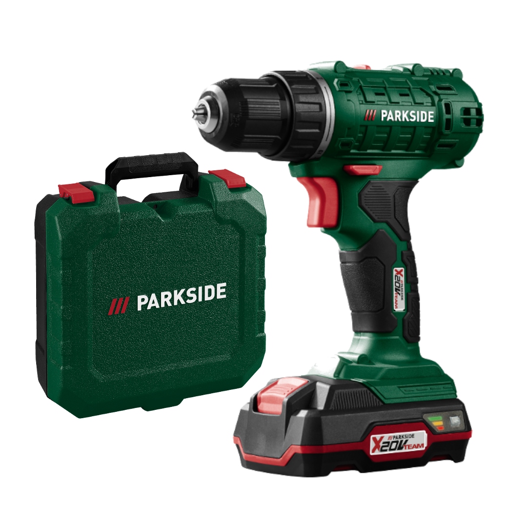 Wiertarko-wkrętarka Parkside Pbssa 20-LI A1 Zestaw Akumulator Ładowarka 20V
