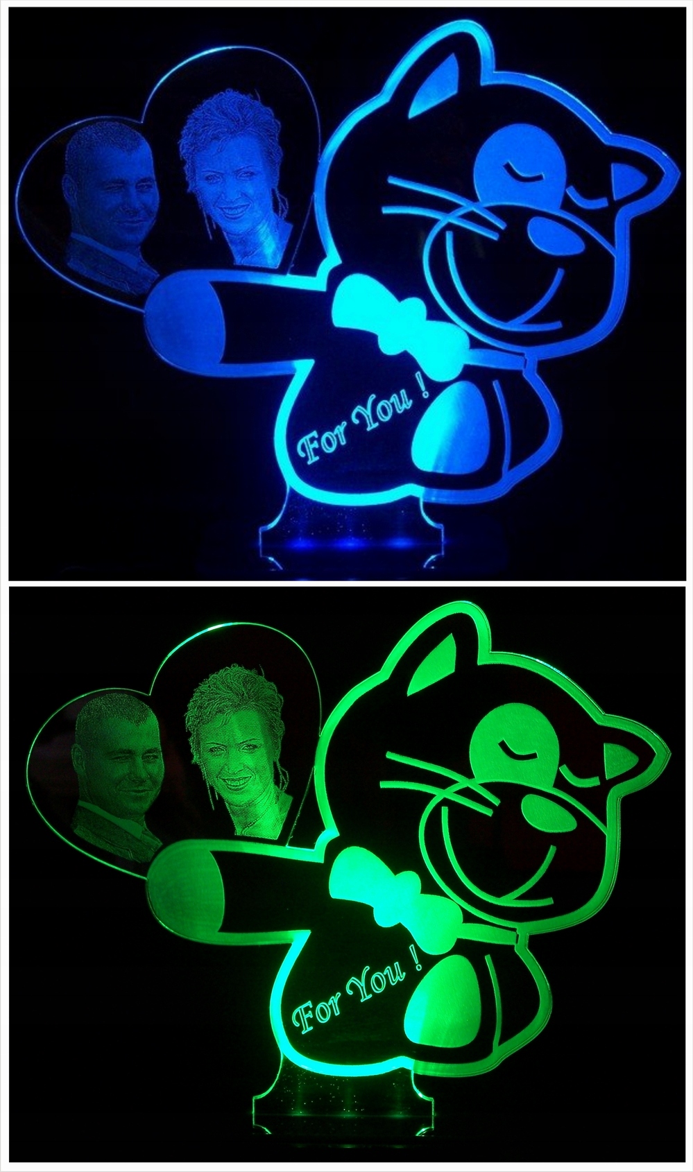 WALENTYNKI PODŚWIETLANA STATUETKA Z ZDJĘCIEM 4 KOL Rodzaj statuetka