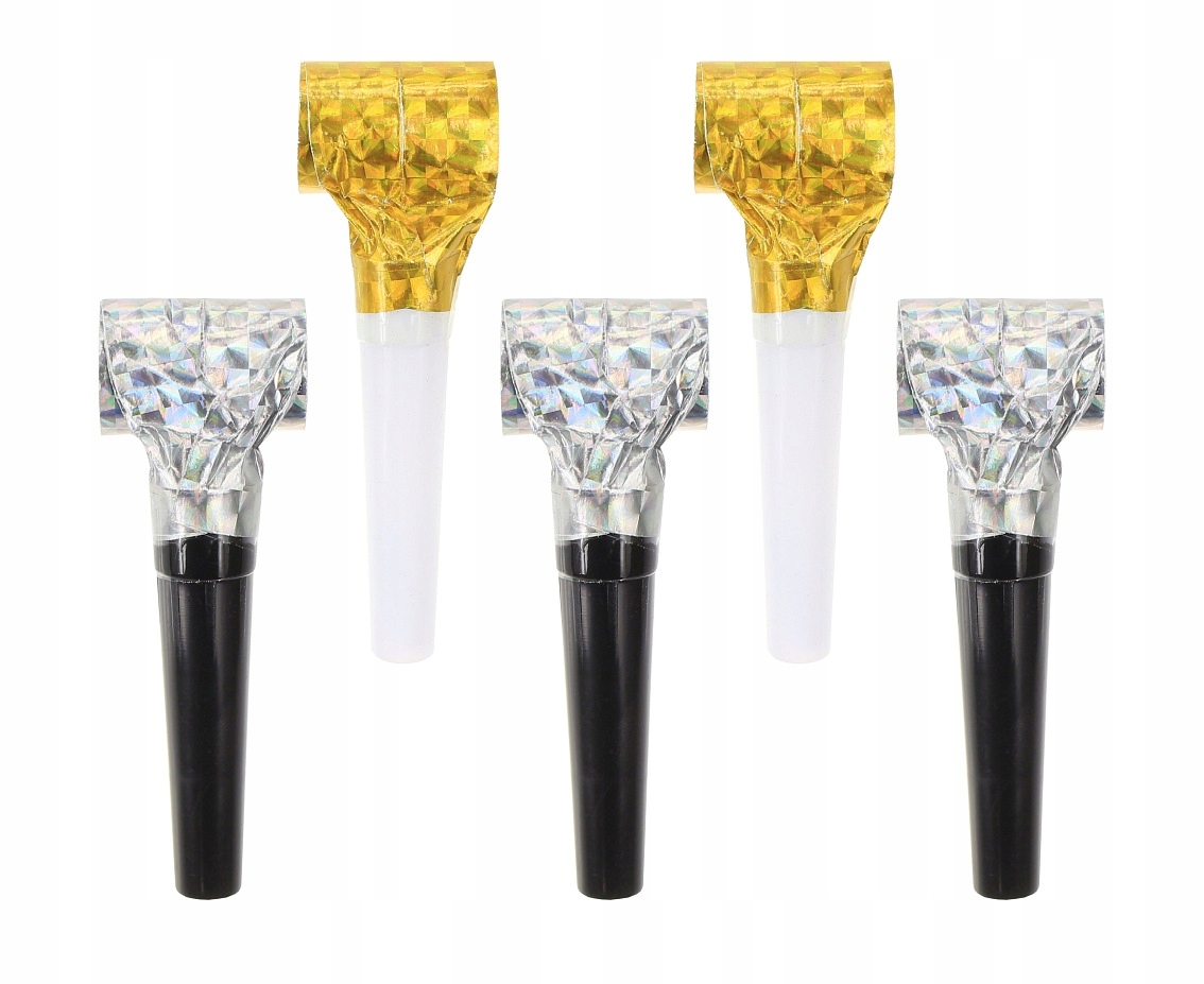 Trąbki Rozwijane Gwizdki Urodzinowe Holo 5 szt. Marka GoDan