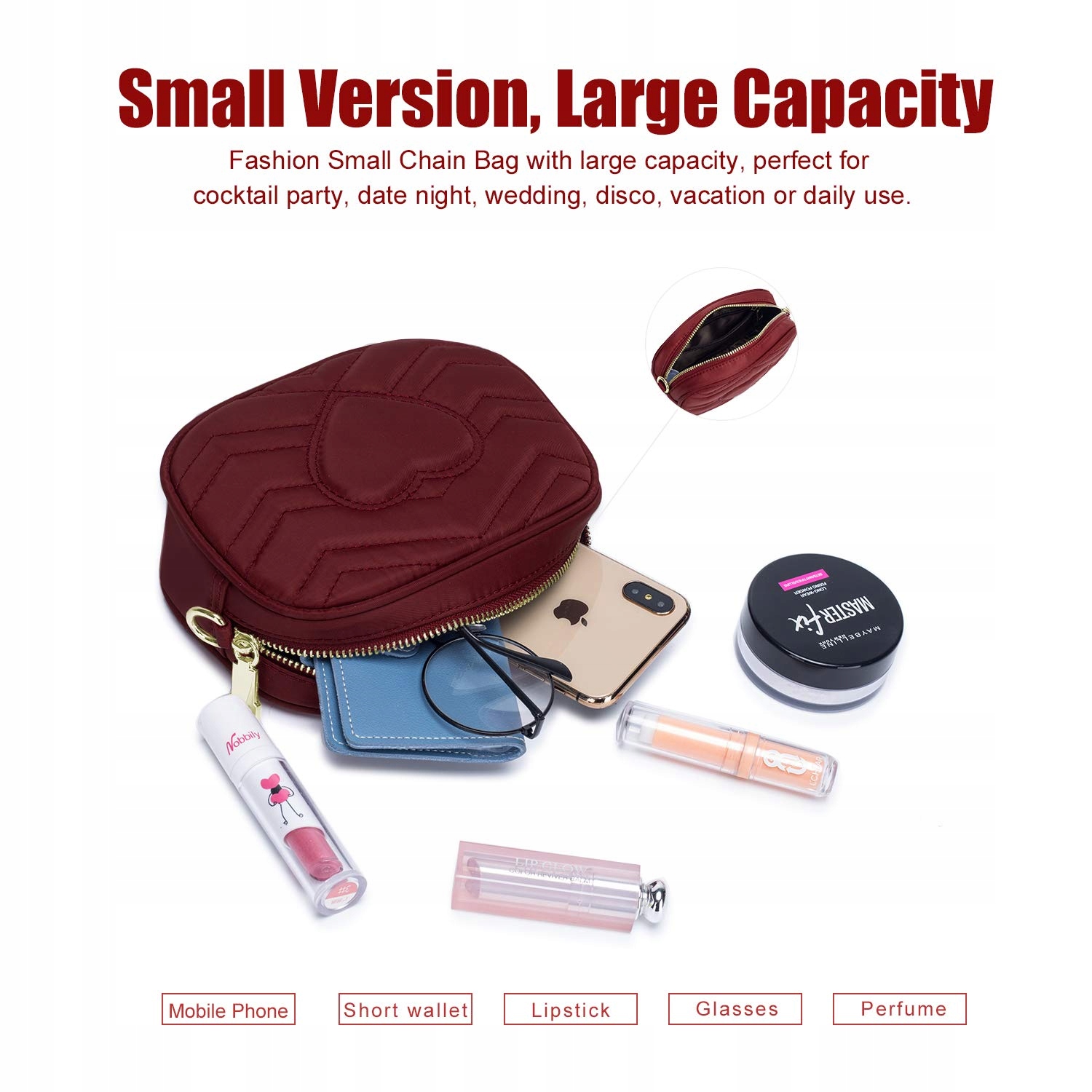 Torebka czerwona Damska Na Ramię Crossbody Marka inna