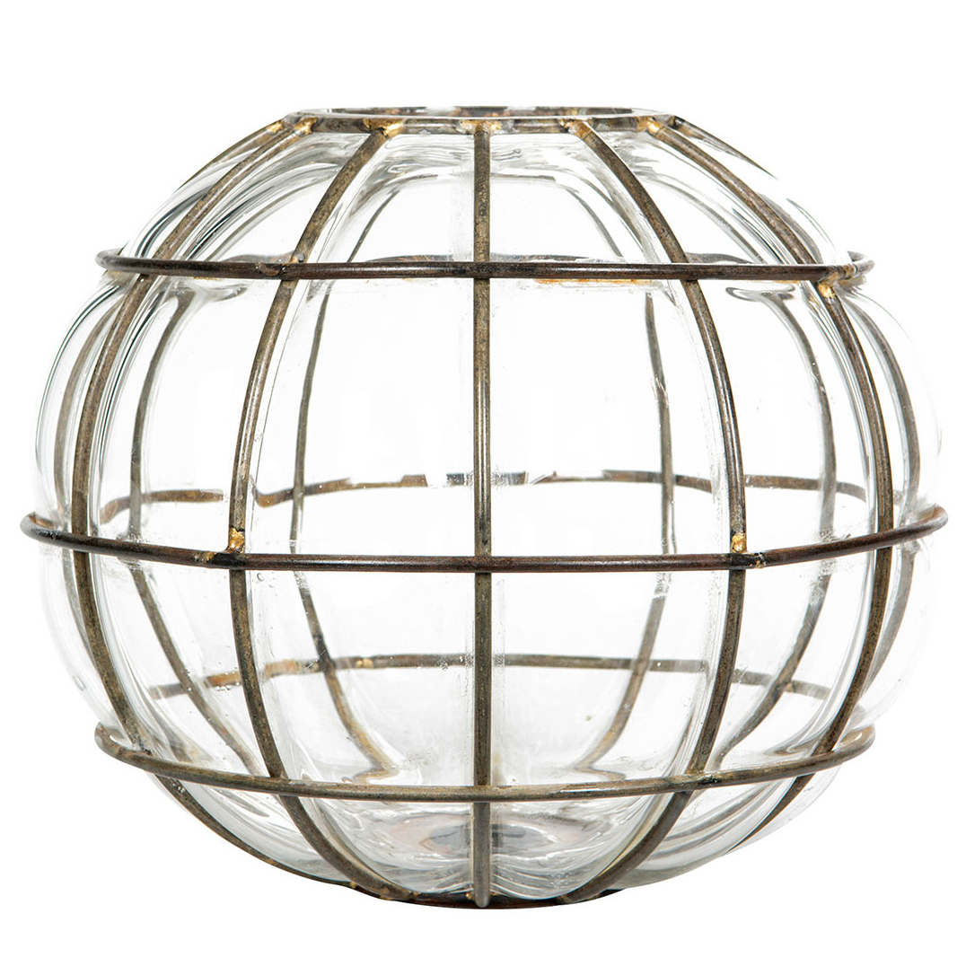 

Wazon Kula styl loft metal szkło śr. 20cm