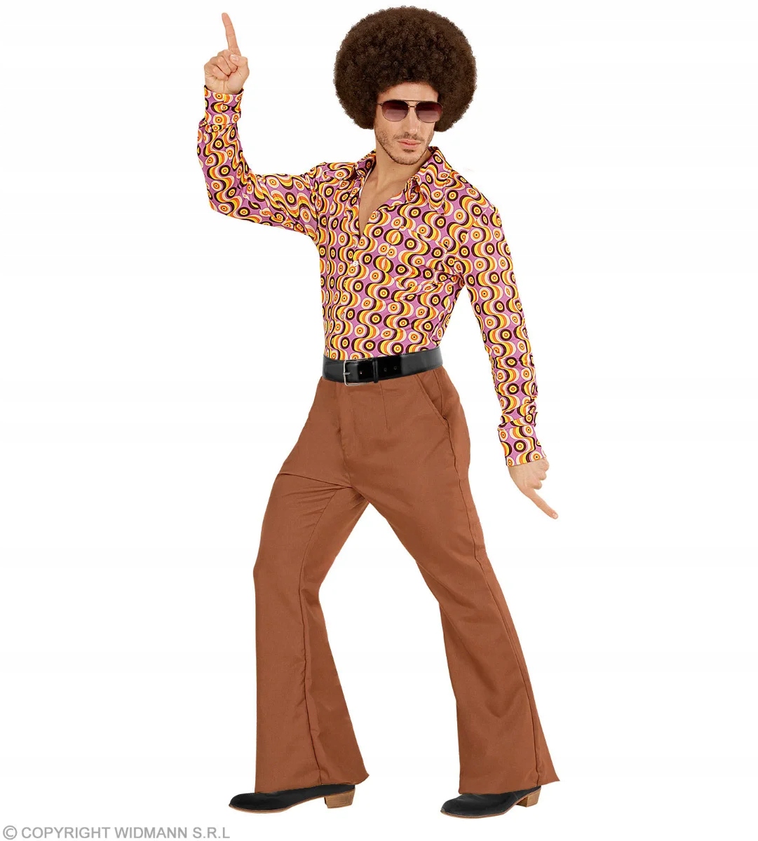 Spodnie Disco Brązowe Dzwony Strój Disco Lata 70 80 Retro XXL Rozmiar XXL