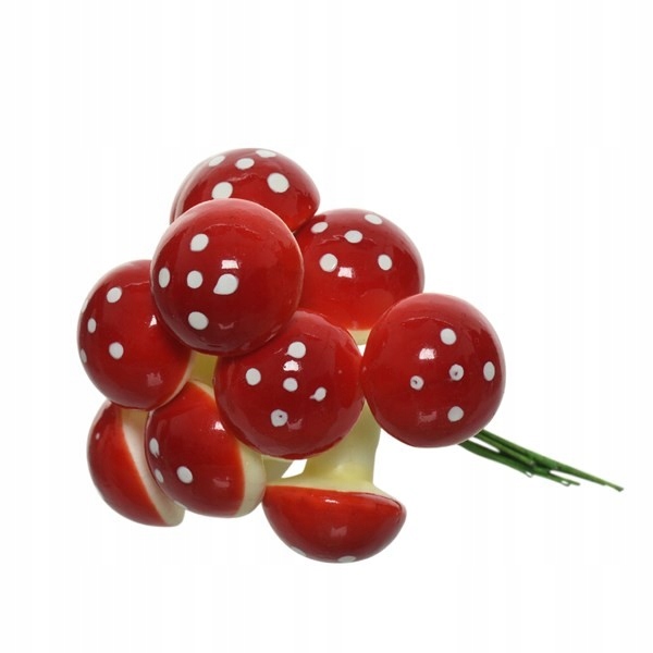 

Muchomory grzybki ozdobne czerwone Diy 2,5cm 12szt