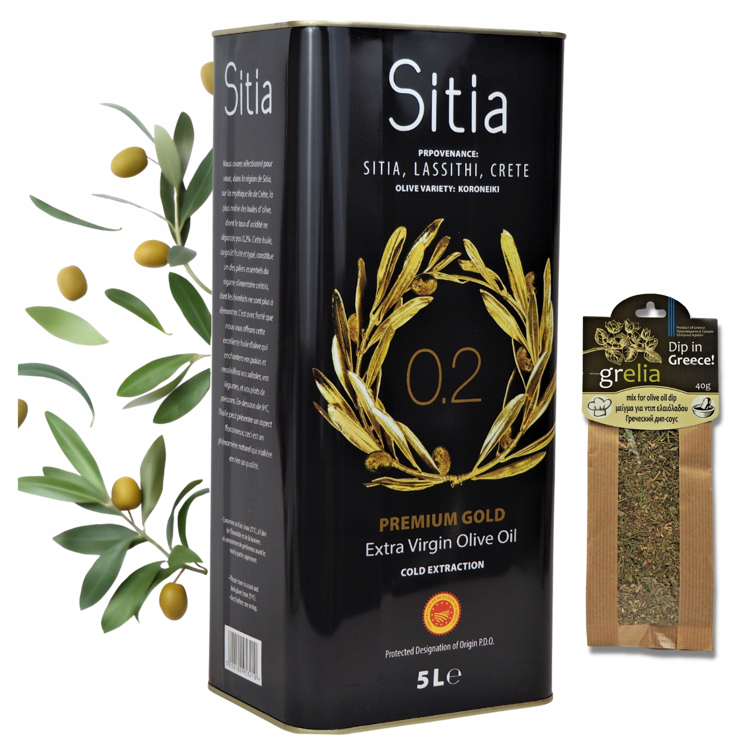 Oliwa Z Oliwek Grecka Extra Virgin Sitia Premium 0,2% 5L zioła