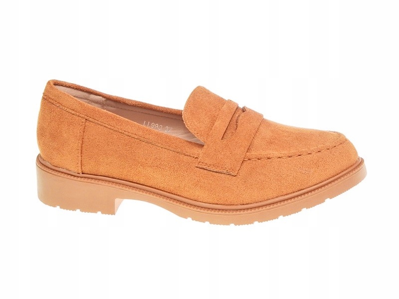 Zamszowe mokasyny damskie camel r.38