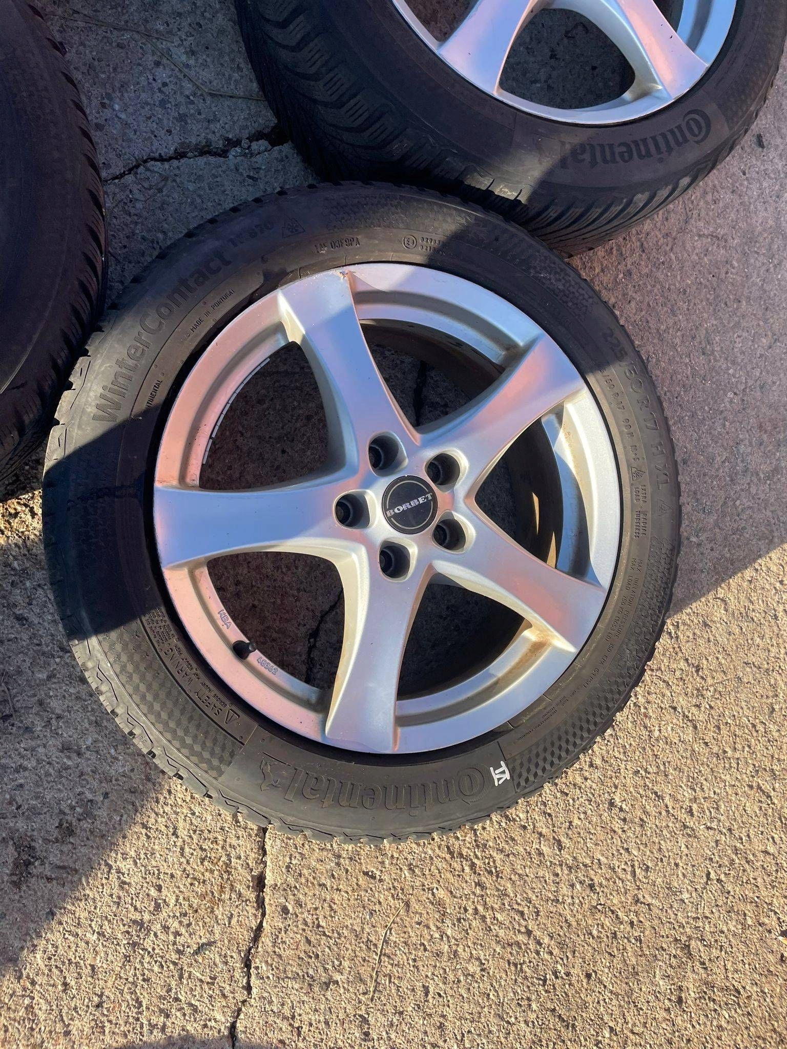 wheels disc discs aluminium tyre CONTINENTAL 225/50R17 ZIMA