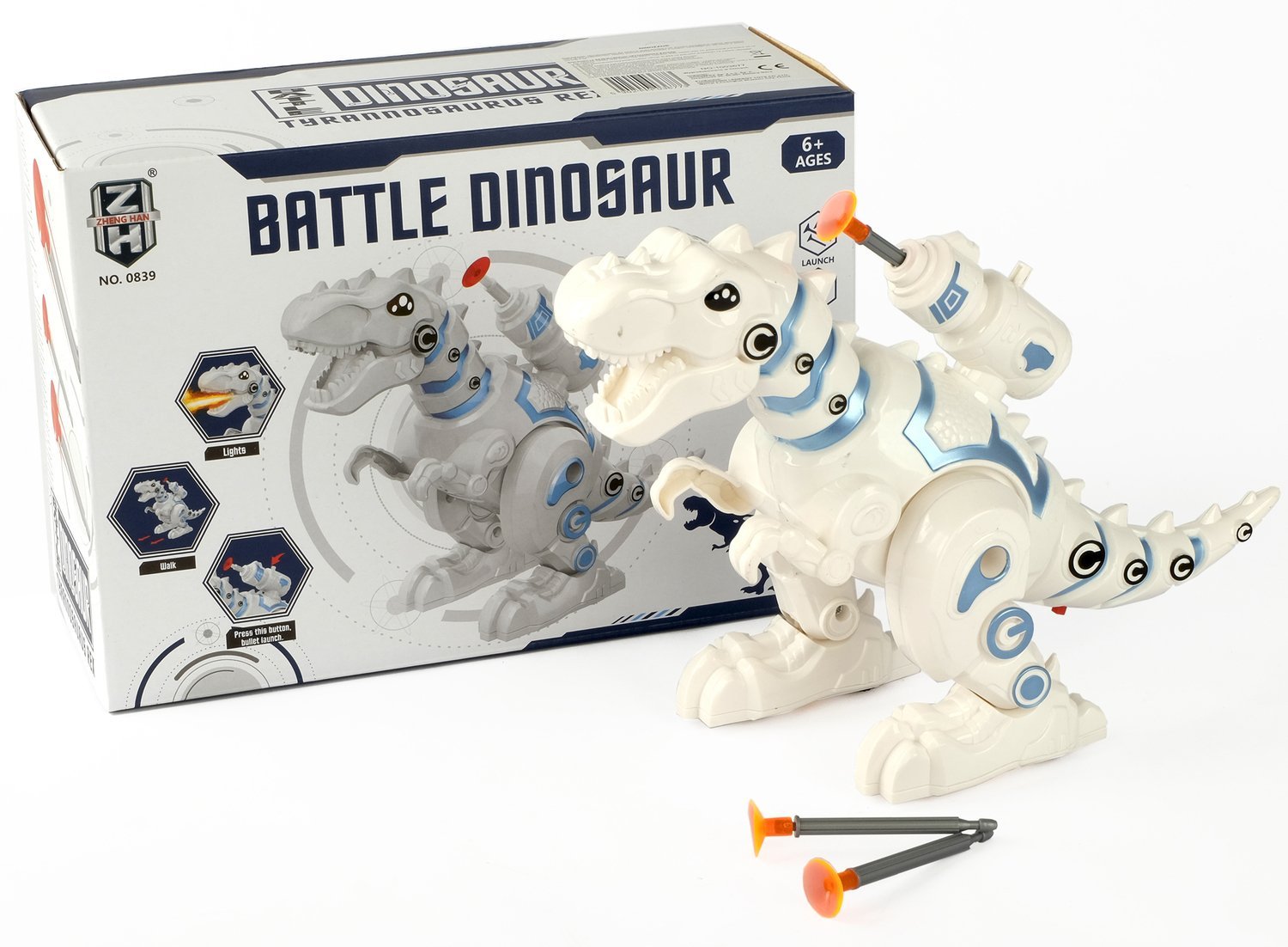 ROBOT DINOZAUR INTERAKTYWNY CHODZI STRZELA LED Marka NORIMPEX