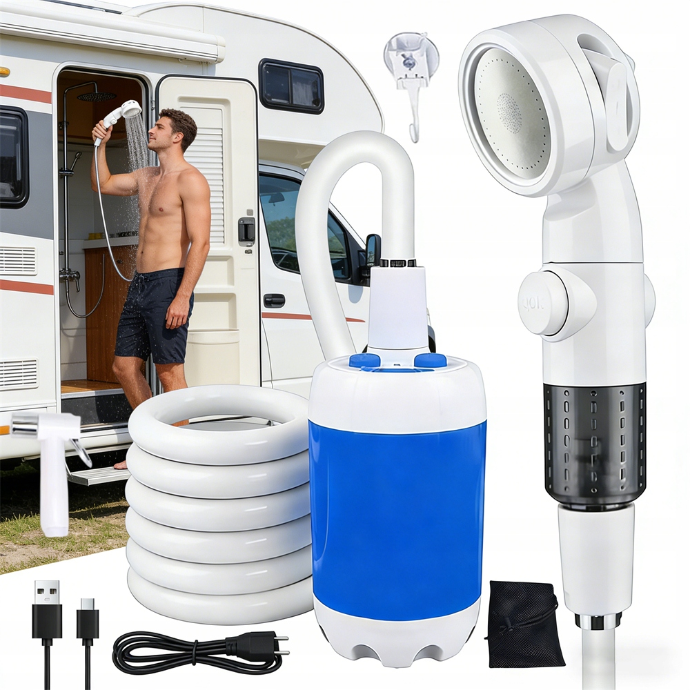 Přenosná Kempingová Sprcha Mobilní Venkovní Sprcha Pro Kempování 4000MAH