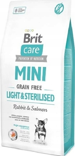 Brit Care Grain Free Mini lehké a sterilizované krmivo pro králíka a lososa 7 kg