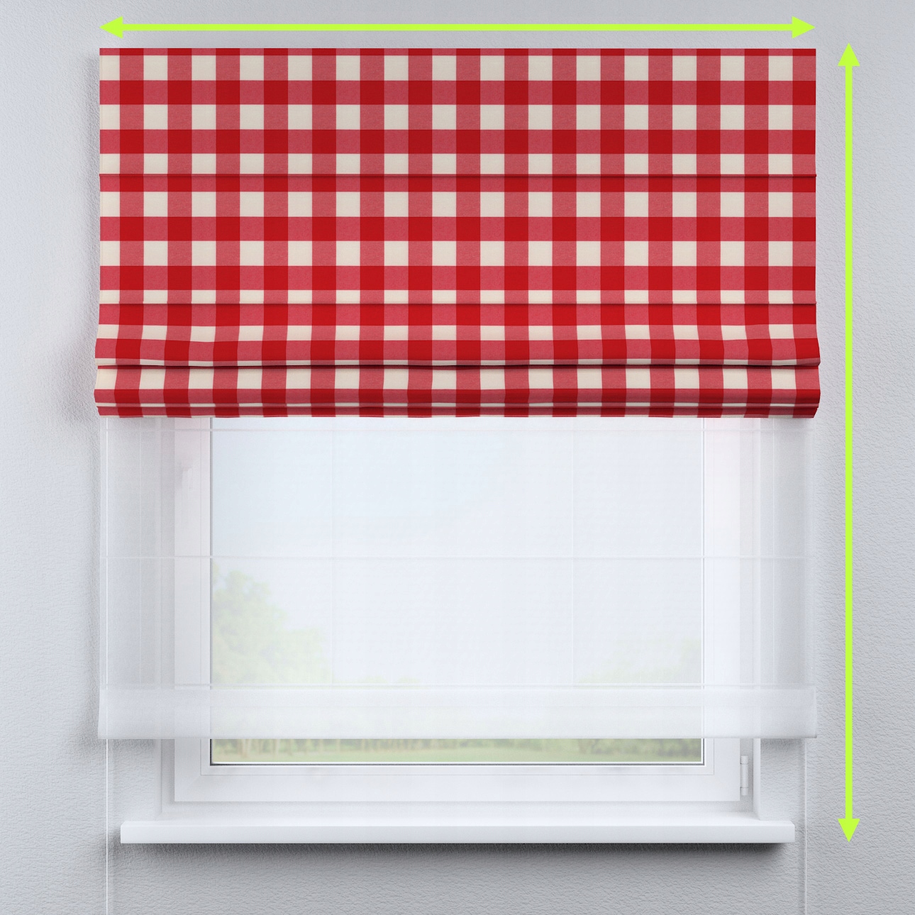 Hotová římská roleta Duo 80x160 cm červená