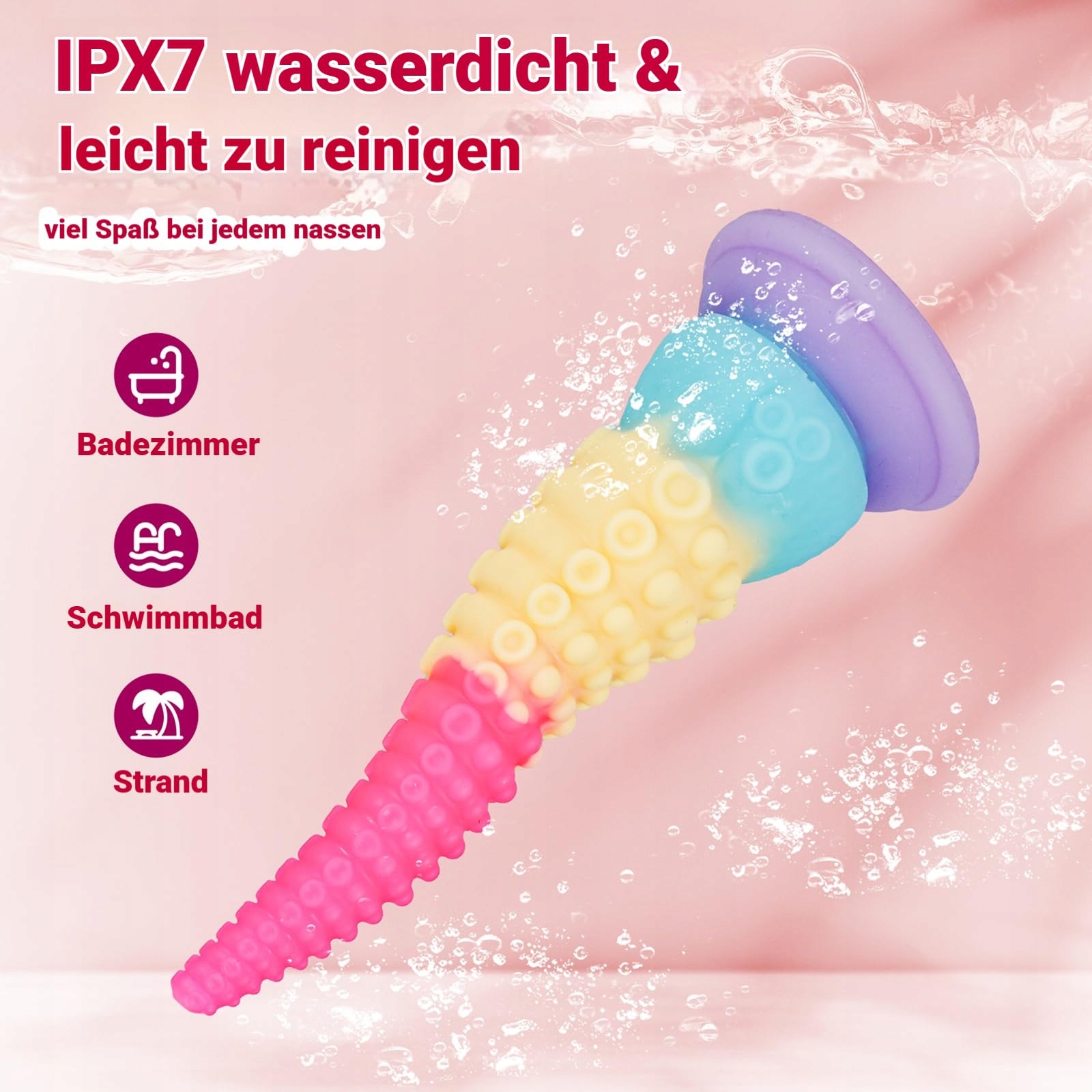 SPRITZ Dildo Potwór 20 CM Silikonowy Tentaklowy Dildo z Przyssawką — miniatura 7