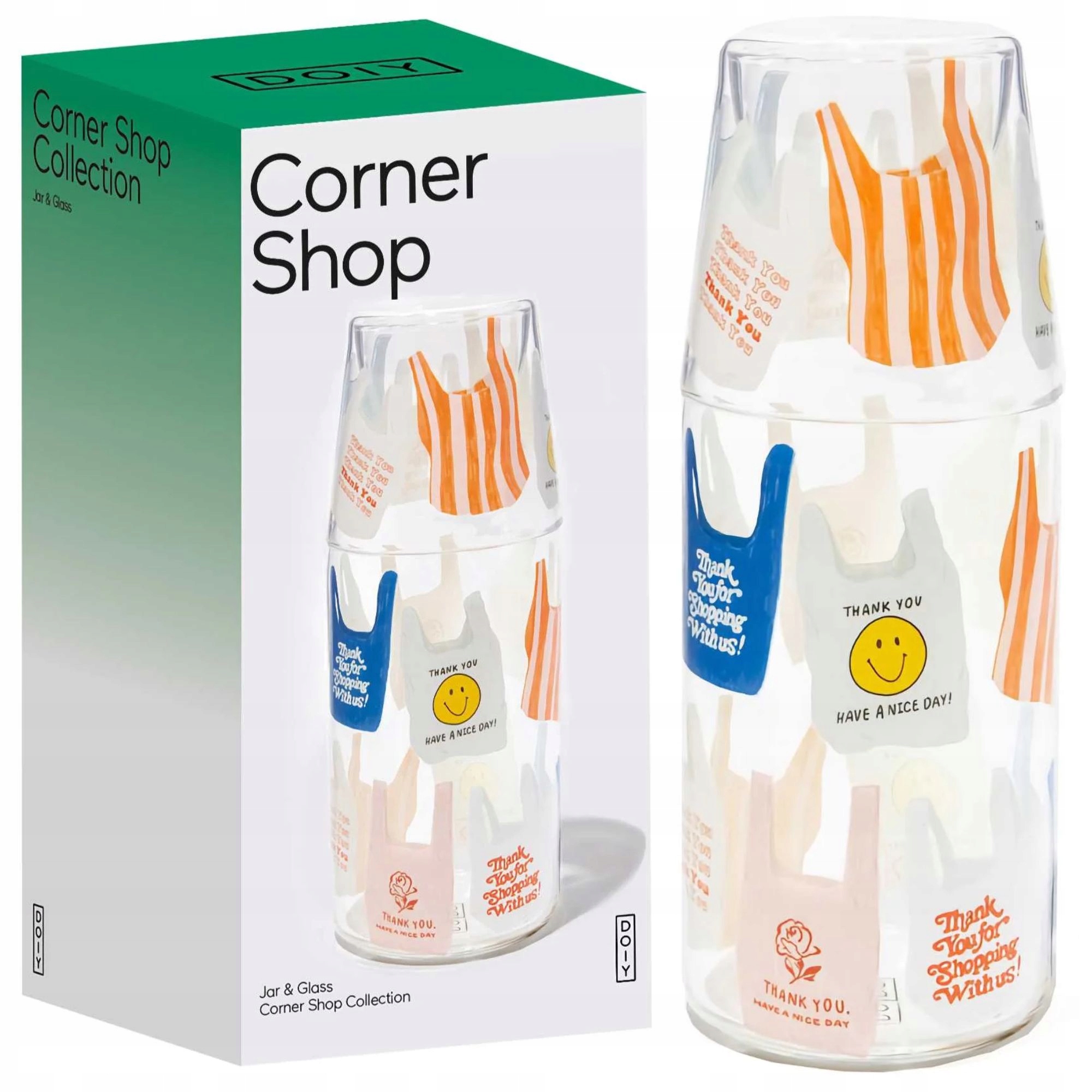 Karafa a Sklenice ze skla Unikátní moderní design Doiy